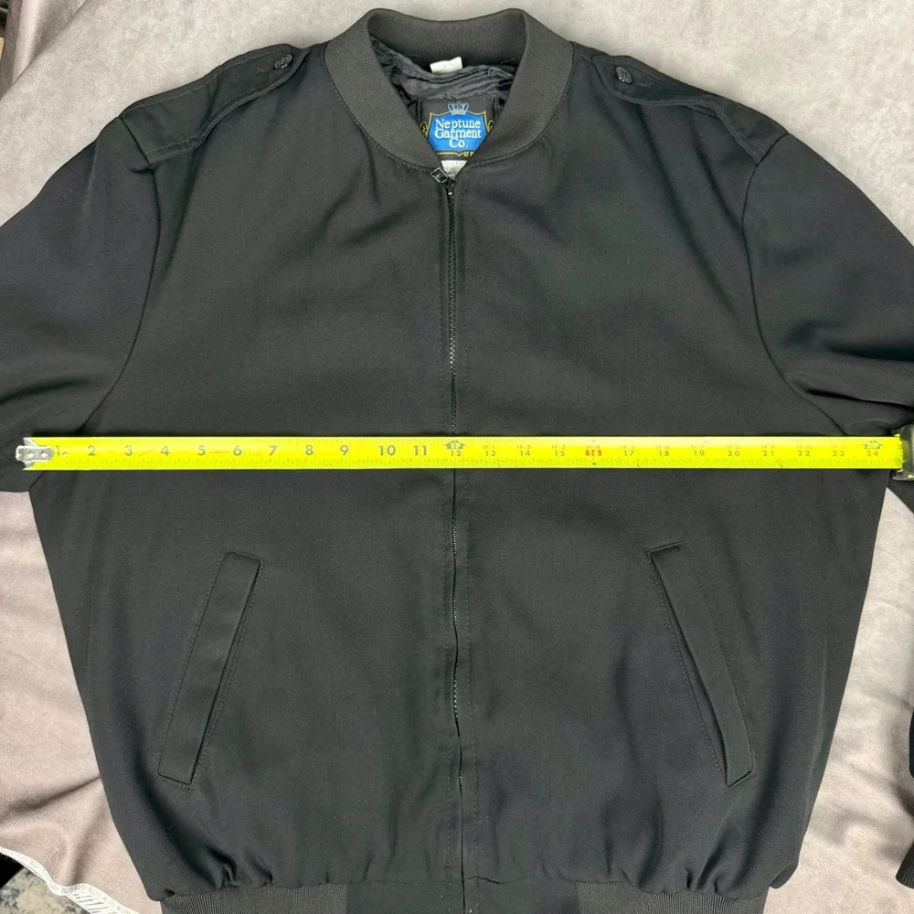 Neptune Garment Co Mens Bomber Jacket Black Wool Blend Thinsulate Size 44 Reg
